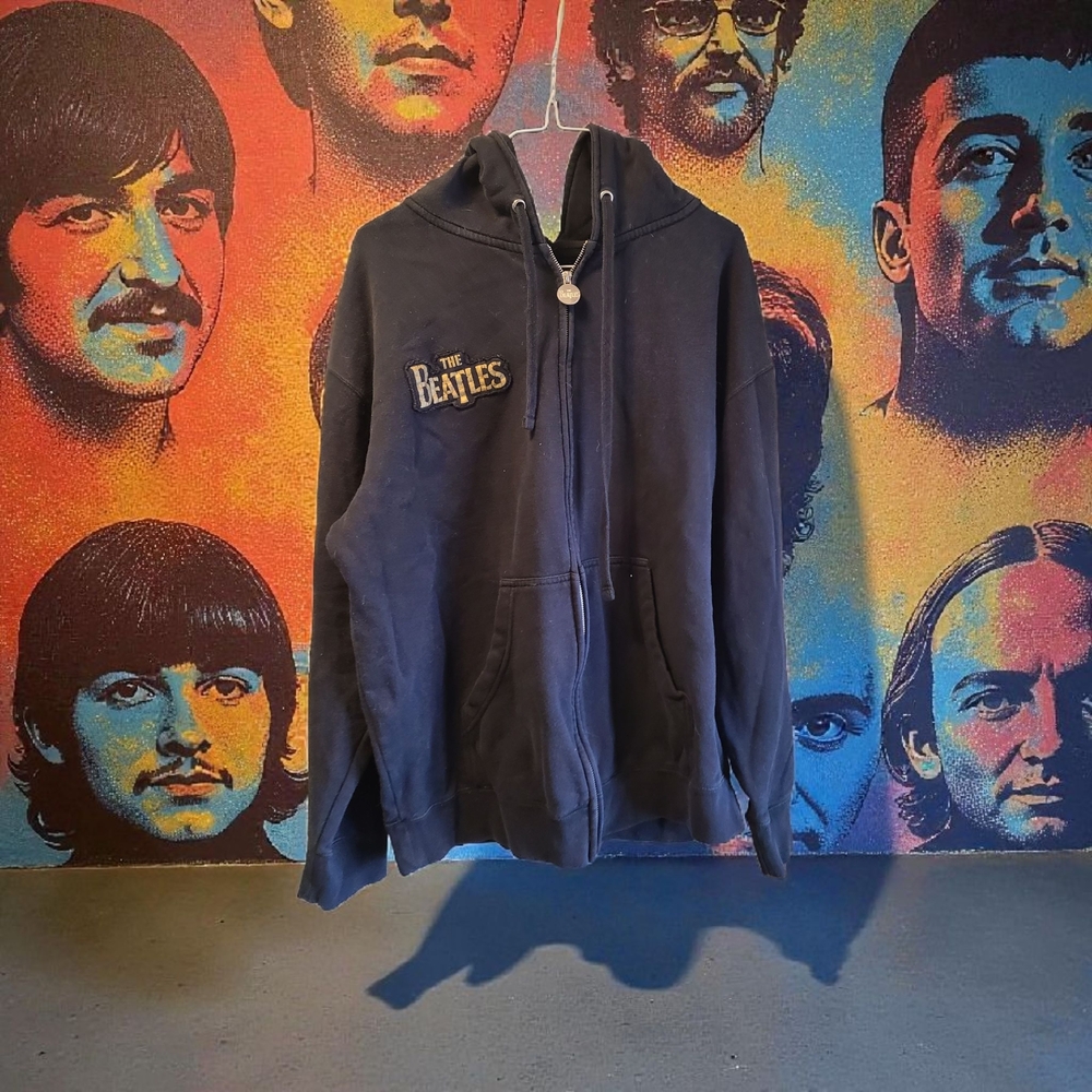 The Beatles Black Zip-Up Sweater